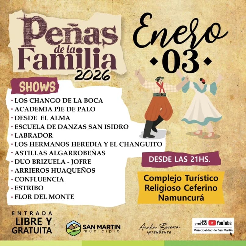 Peñas de la Familia 2026