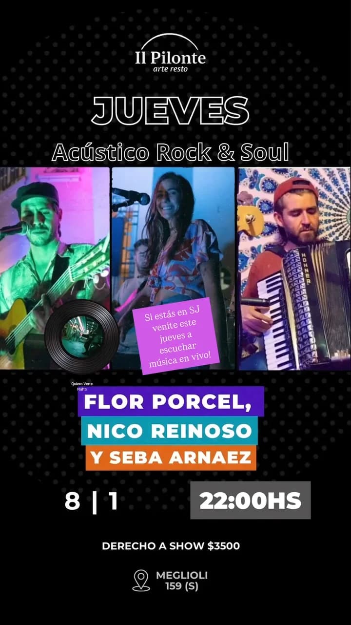 Acustico Rock & Soul - Flor Porcel, Nico Reinoso & Seba Arnaez