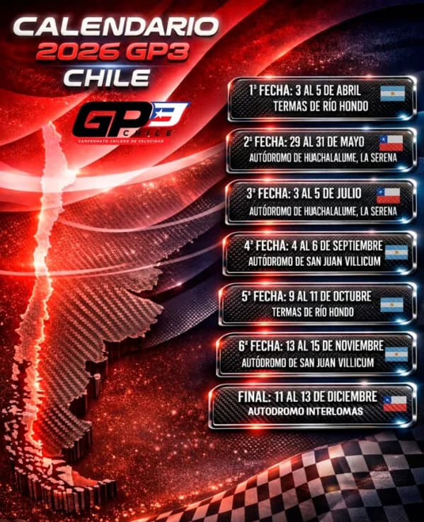 Otros en San Juan: 6° Fecha GP3 Chile en Circuito San Juan Villicum el Vie, 13 de noviembre