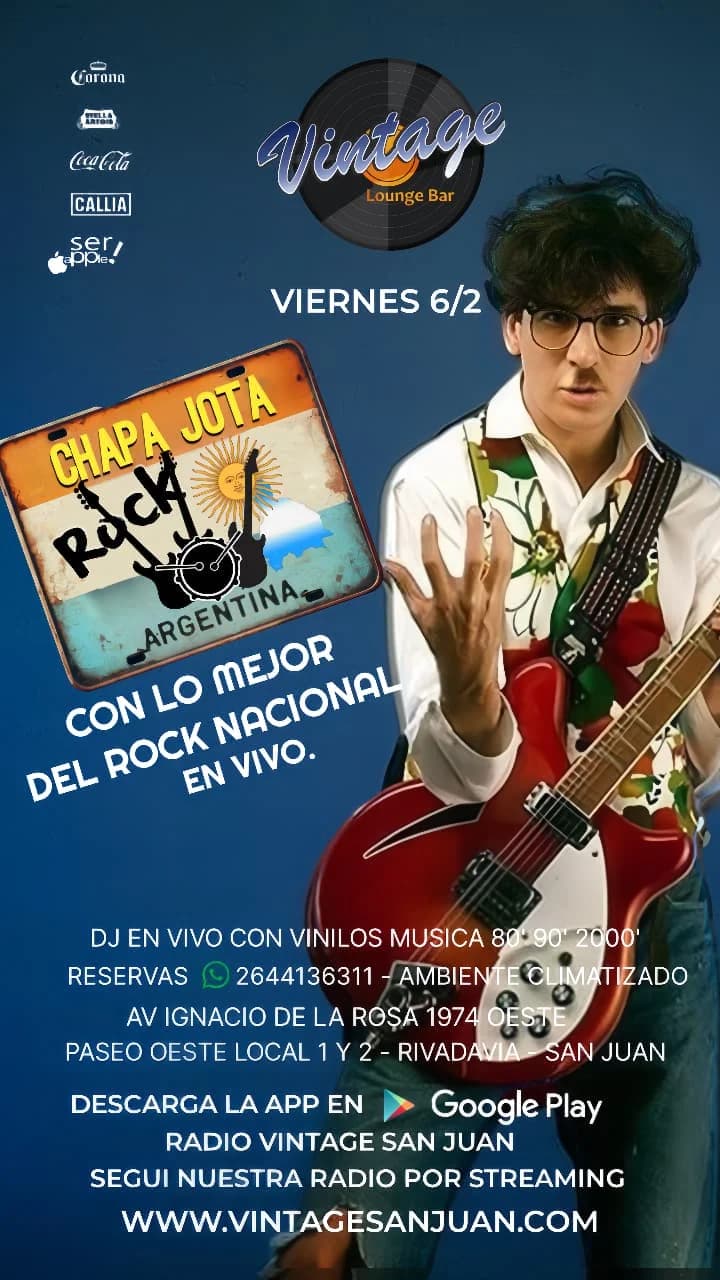 Música en San Juan: Chapa Jota en Vintage Lounge Bar el vie, 6 de febrero