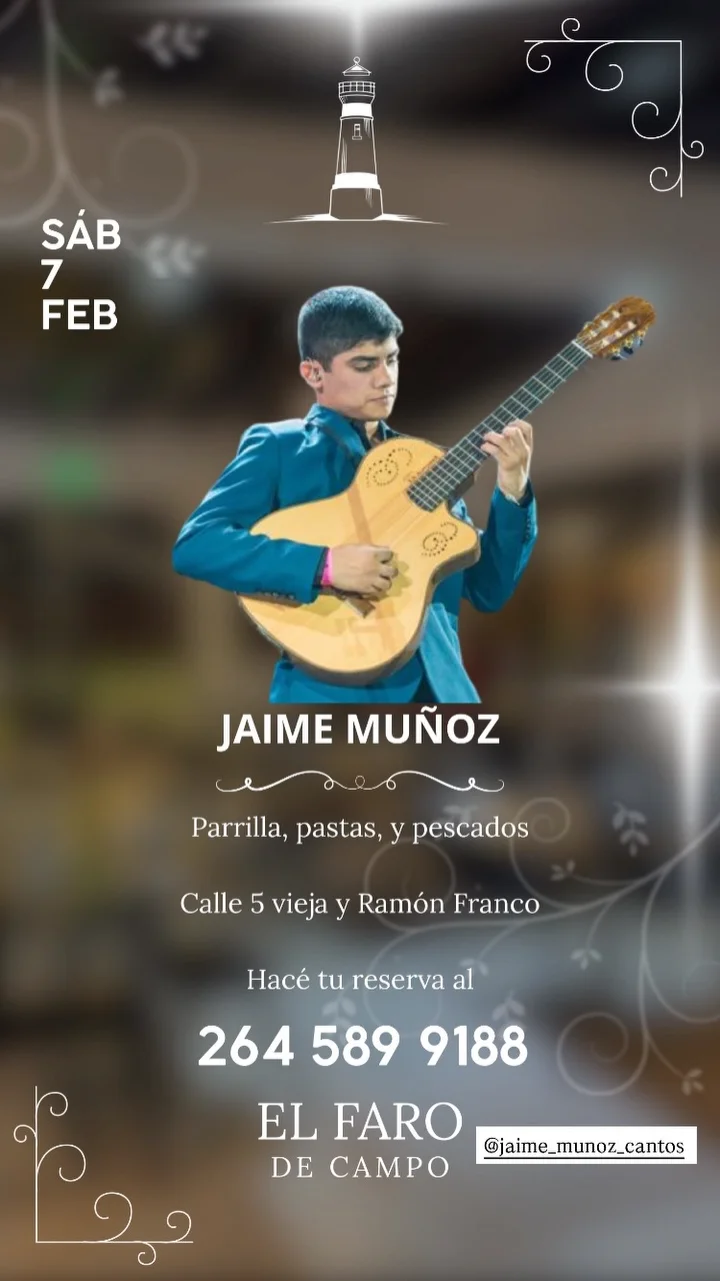 Música en San Juan: Jaime Muñoz en Calle 5 & Ramón Franco el sáb, 7 de febrero