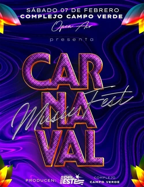 Música en San Juan: Carnaval Music Fest en Club Campo Verde Angaco San Juan el sáb, 7 de febrero