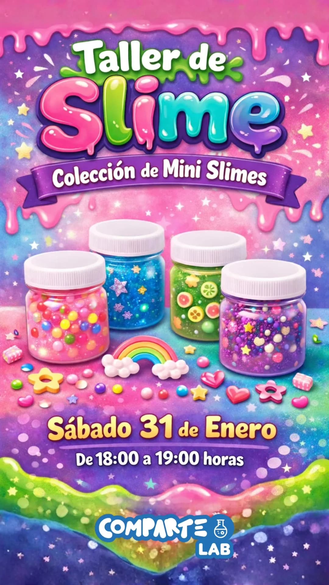 Taller de Slime - Coleccion de Mini Slimes - Evento en San Juan