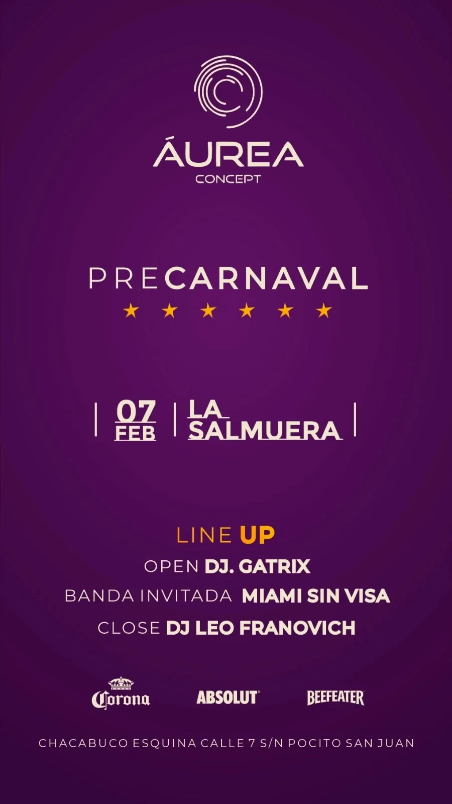 Fiestas en San Juan: Aurea Concept - Pre Carnaval en La Salmuera el sáb, 7 de febrero