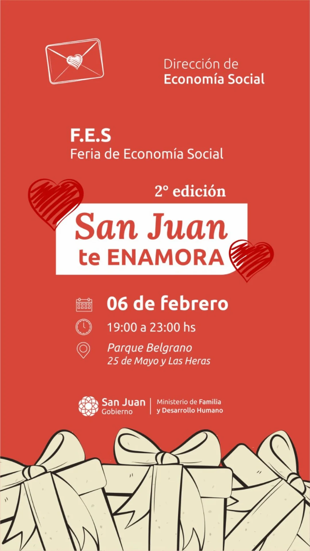 Exposiciones en San Juan: 2º Edicion San Juan te Enamora - Feria de Economia Social en Parque General Belgrano el vie, 6 de febrero