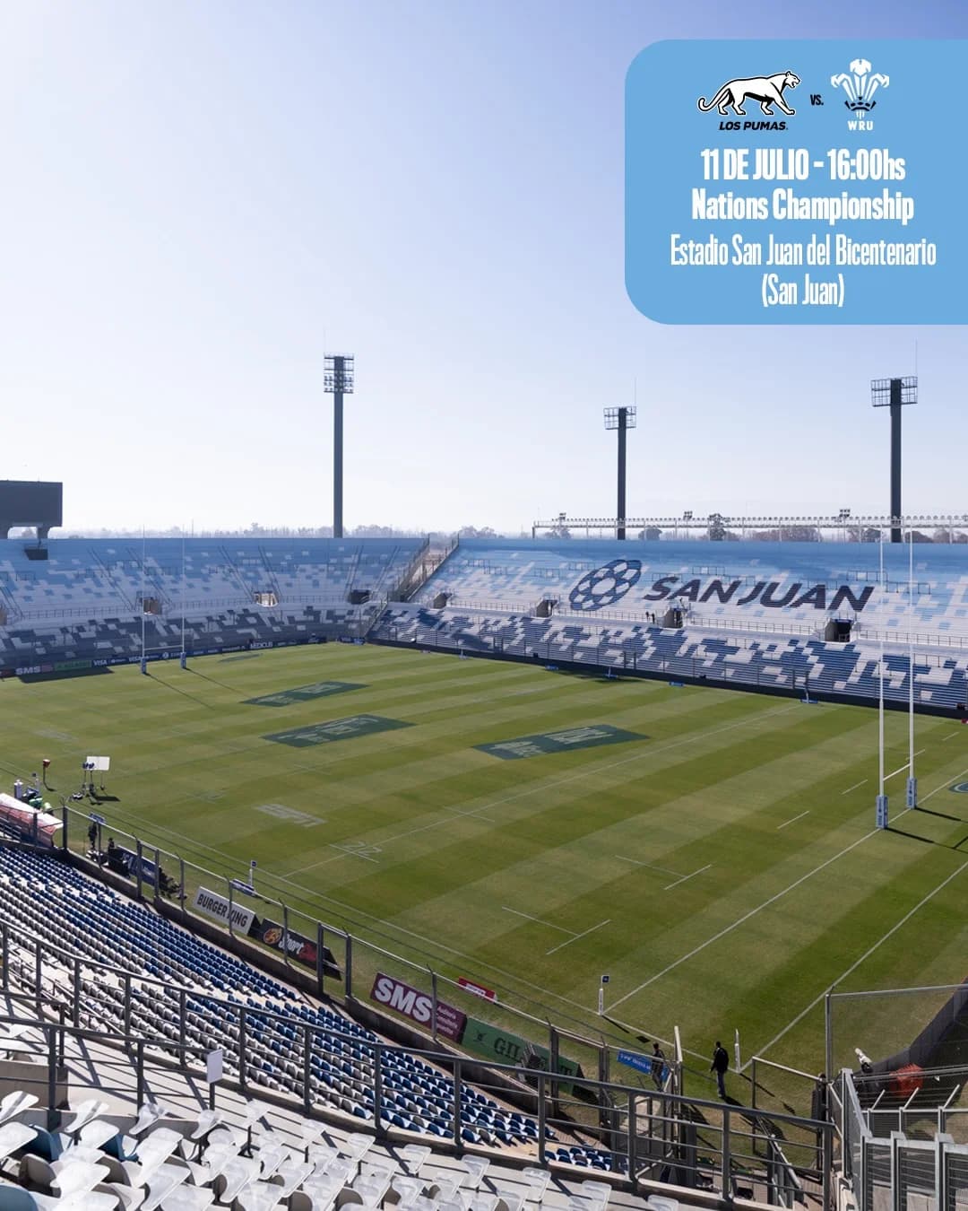Nations Championship - Los Pumas vs Gales - Evento en San Juan