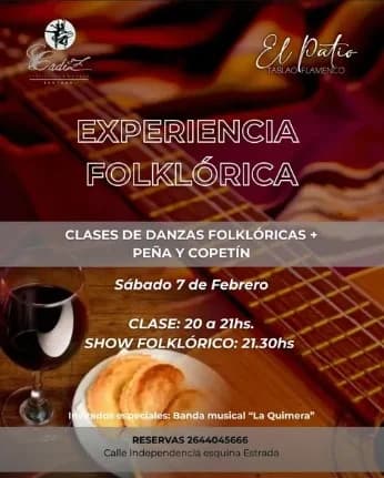 Música en San Juan: Experiencia Folklorica - Clases + Peña en Independencia Sur & Estrada el sáb, 7 de febrero