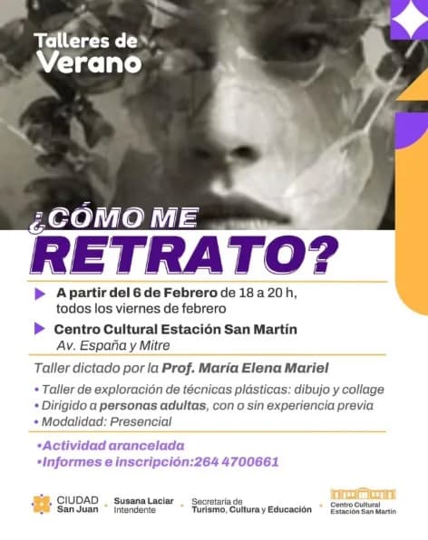 Exposiciones en San Juan: ¿Como me Retrato? en Centro Cultural Municipal Estación San Martin el vie, 6 de febrero