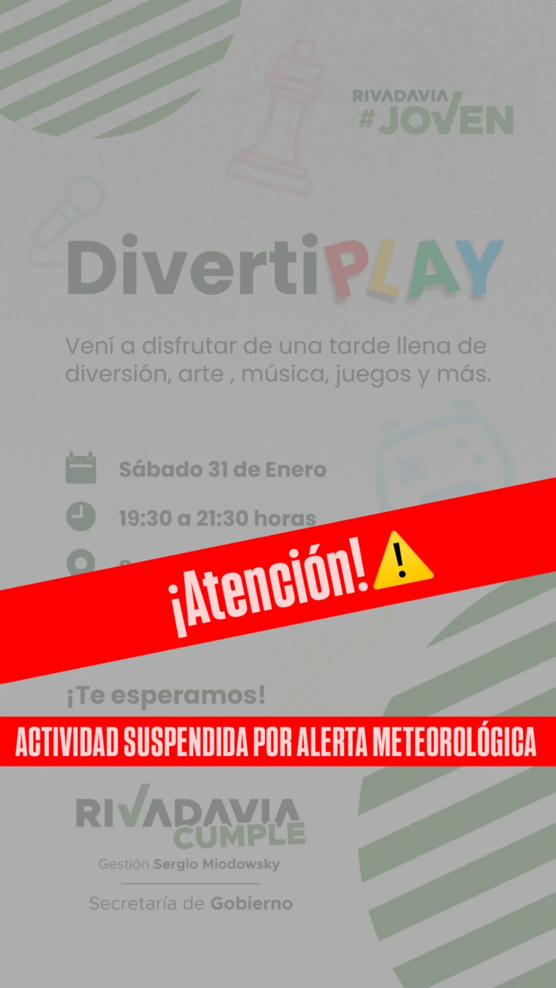 Suspendido > Rivadavia Joven - DivertiPlay - Evento en San Juan