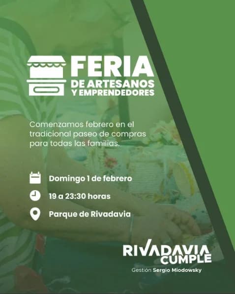 Exposiciones en San Juan: Feria de Artesanos & Emprendedores en Parque de Rivadavia del Tobi el dom, 1 de febrero