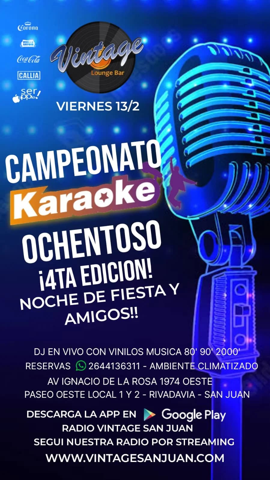 Campeonato de Karaoke Ochentoso - 4ta Edicion - Evento en San Juan