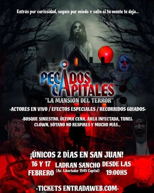 Pecados Capitales - "La Mansion del Terror" - Evento en San Juan