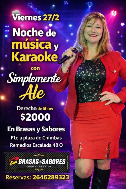 Noche de Música y karaoke. con Simplemente Ale