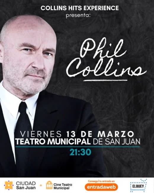 Collins Hits Experience presenta: Phil Collins - Evento en San Juan