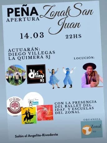 Peña Apertura Zonal San Juan - Evento en San Juan