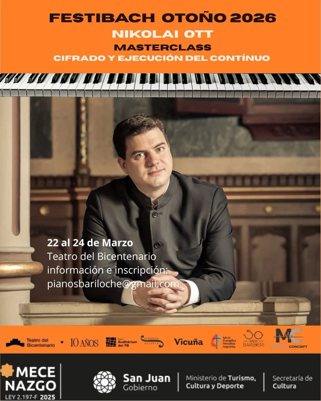 FestiBach Otoño 2026 | Nikolai Ott - Masterclass Cifrado y Ejecucion del Continuo - Evento en San Juan