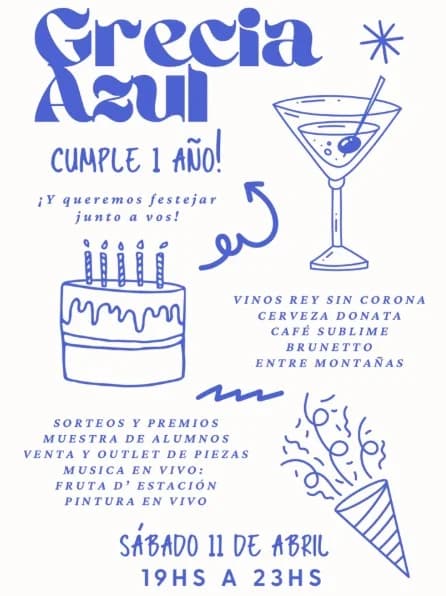 Grecia Azul Cumple 1 Año - Fruta D´ Estacion