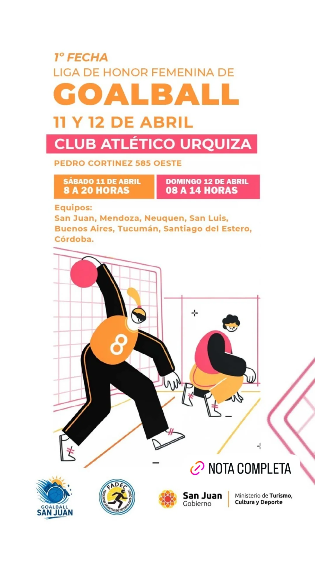 1º Fecha Liga de Honor Femenina de Goalball