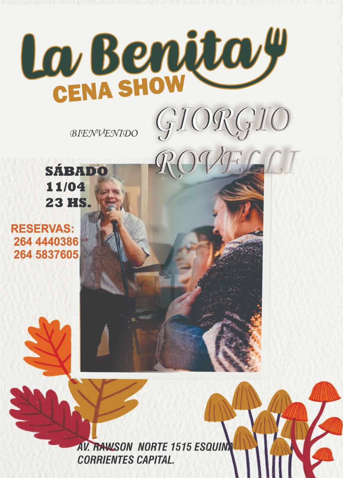 LA BENITA CENA SHOW Rawson 1515 norte