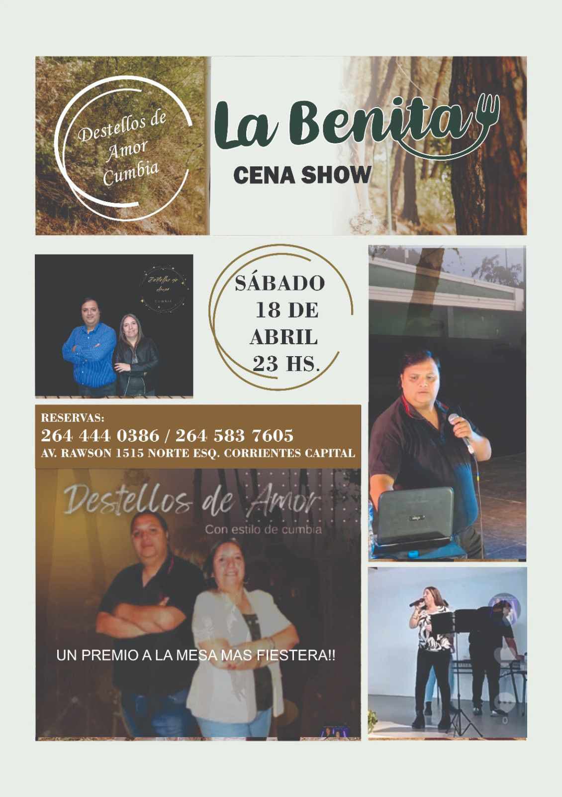 LA BENITA CENA SHOW Rawson 1515 norte Capital
