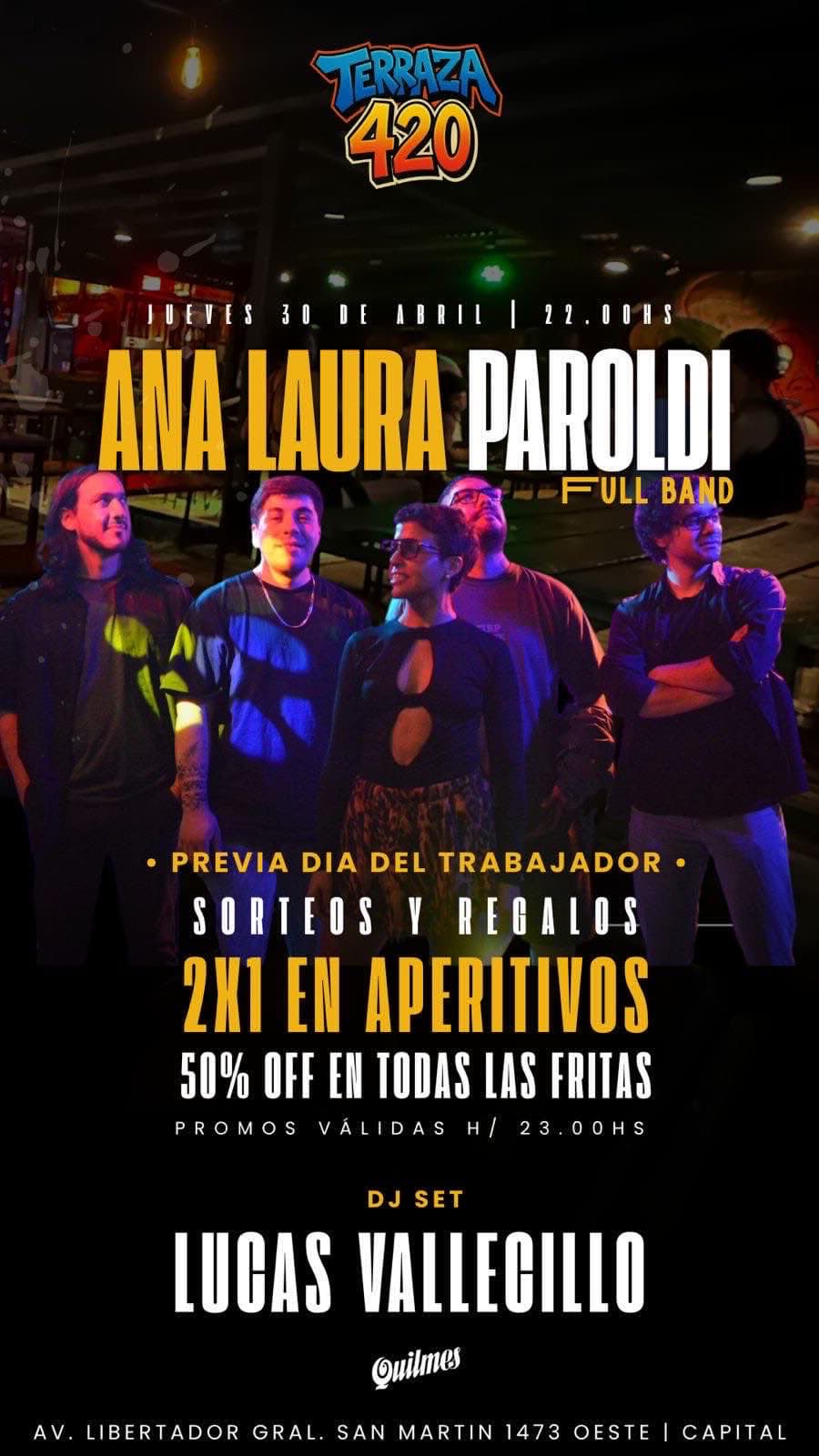 Ana Paroldi full band en Terraza