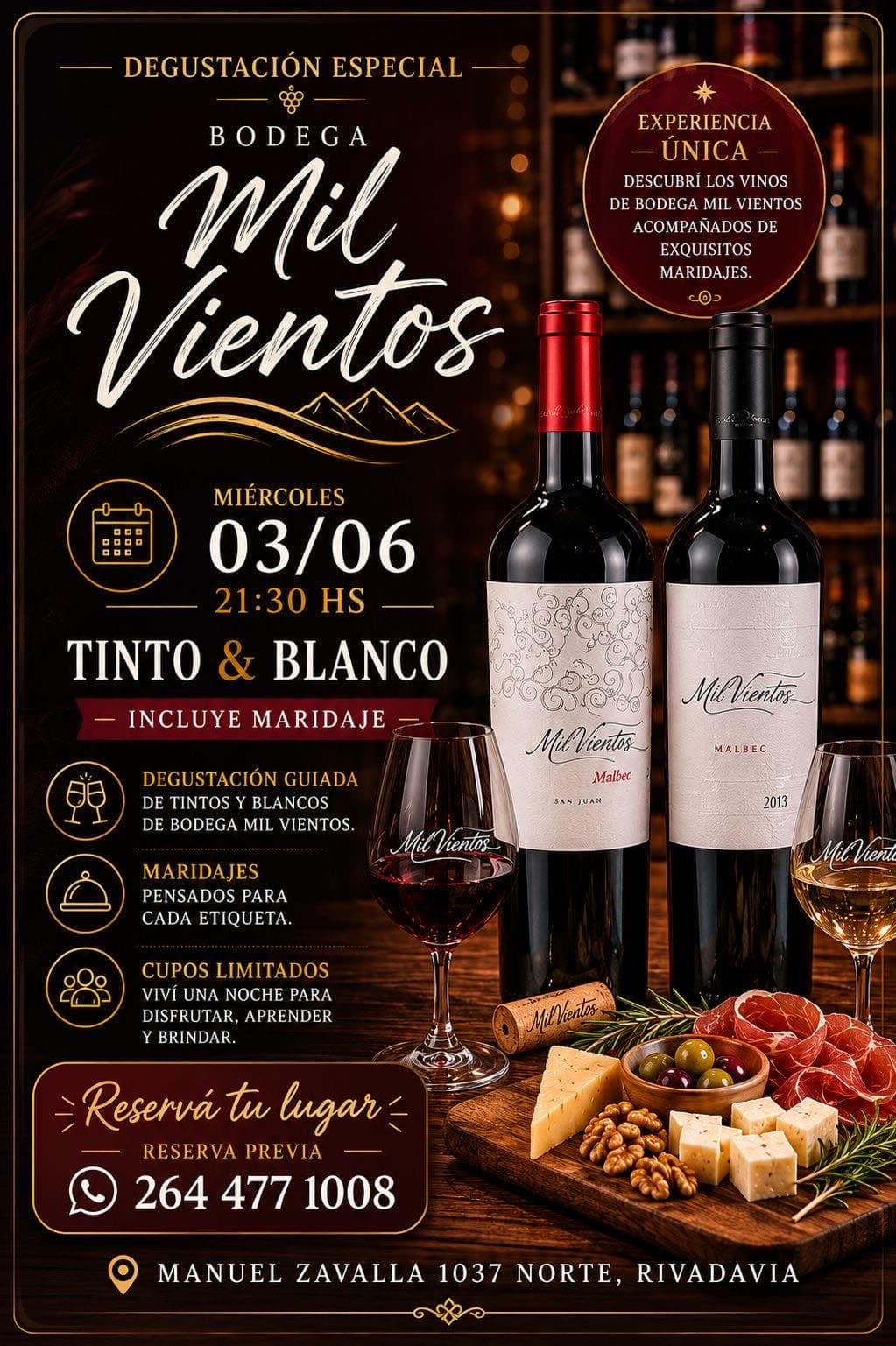 Degustación de vinos mil vientos
