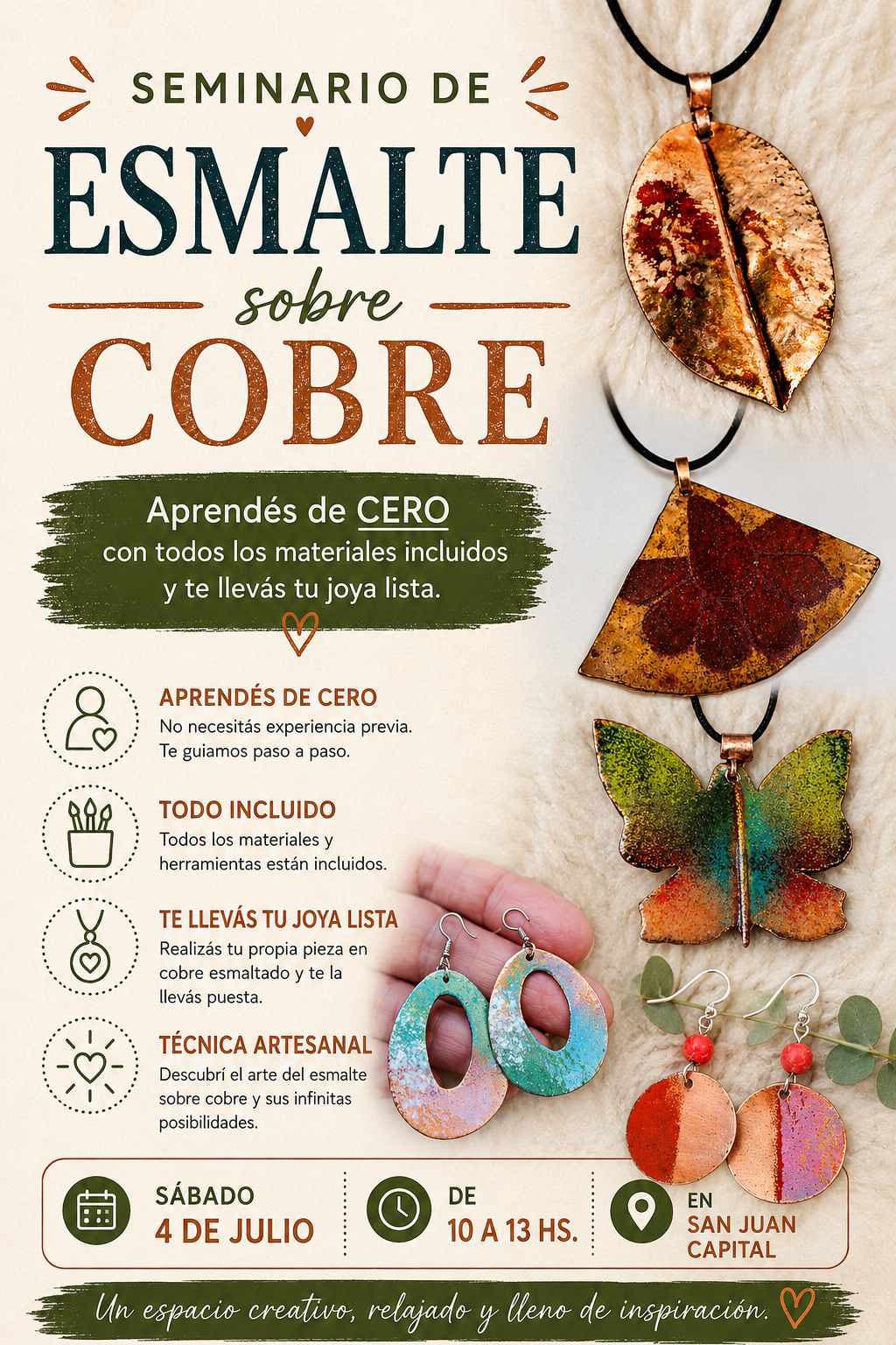 Taller esmalte sobre cobre
