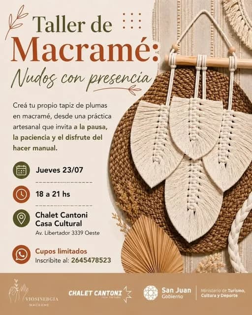 Taller de Macrame: Nudos con Presencia — Conferencias