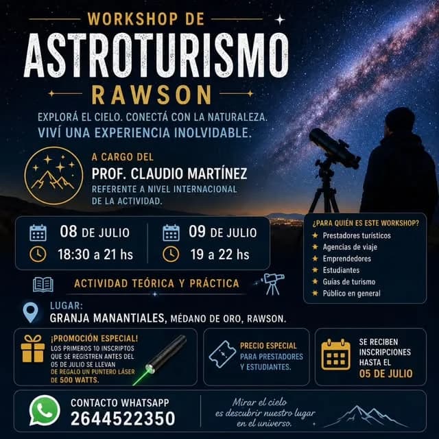 Workshop de Astroturismo Rawson