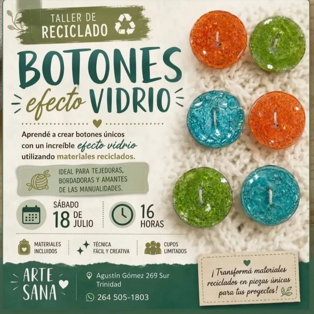 Taller de Reciclado: Botones Efecto Vidrio