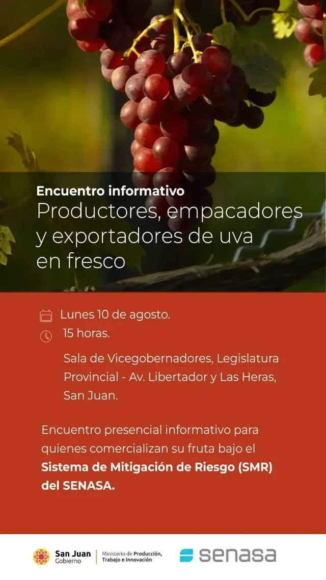 Encuentro Informativo - Productores, Empacadores y Exportadores de Uva en Fresco