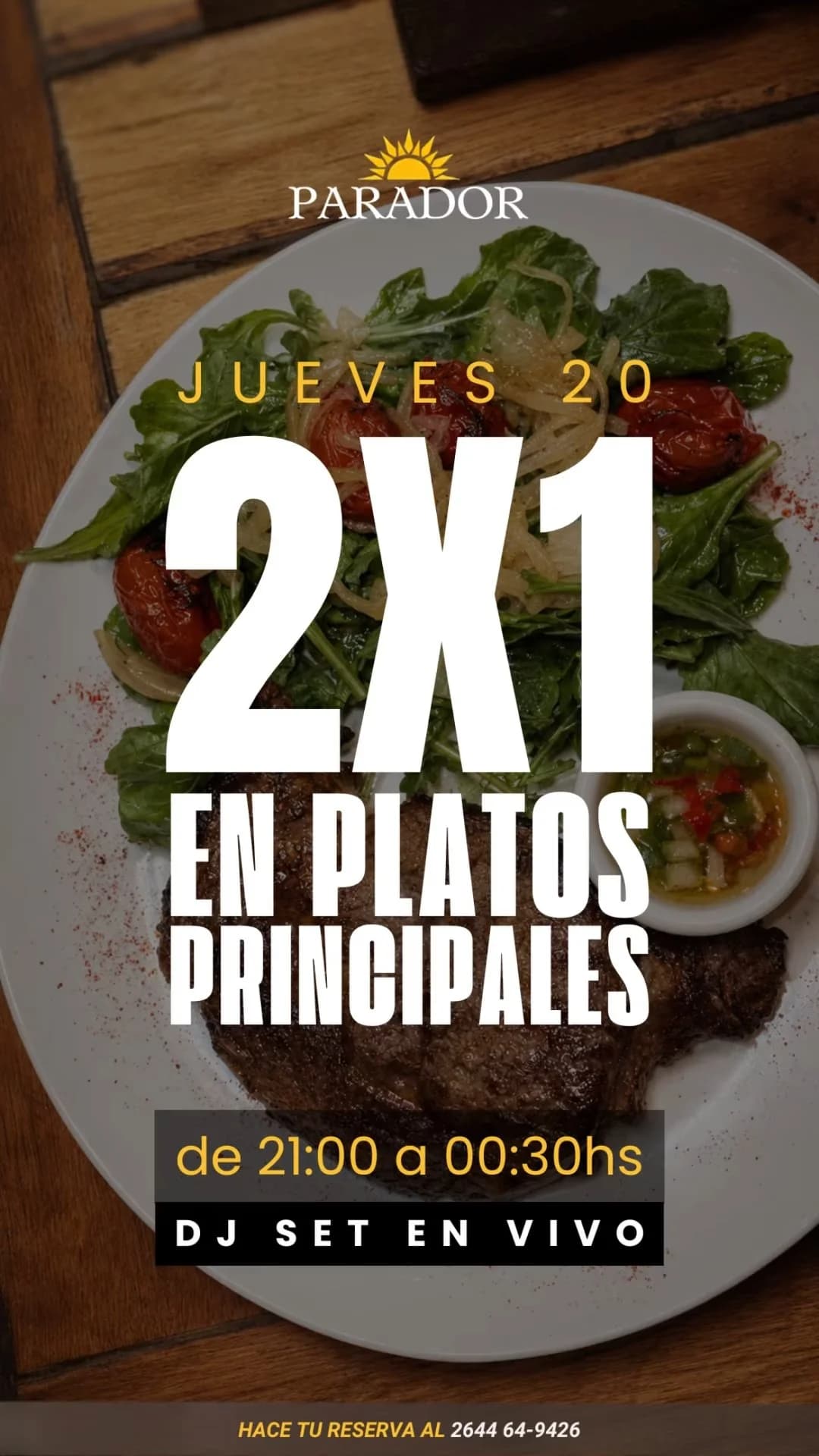 2x1 en Platos Principales