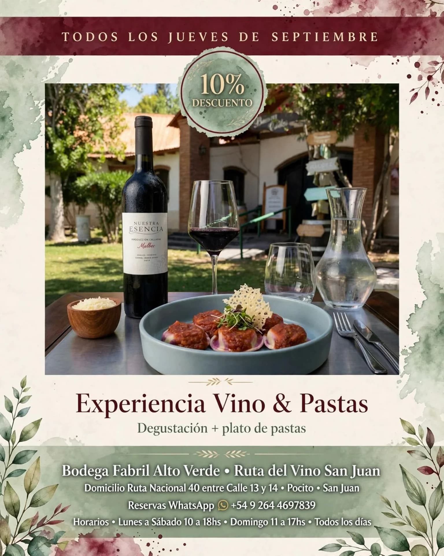 Experiencia Vino & Pastas