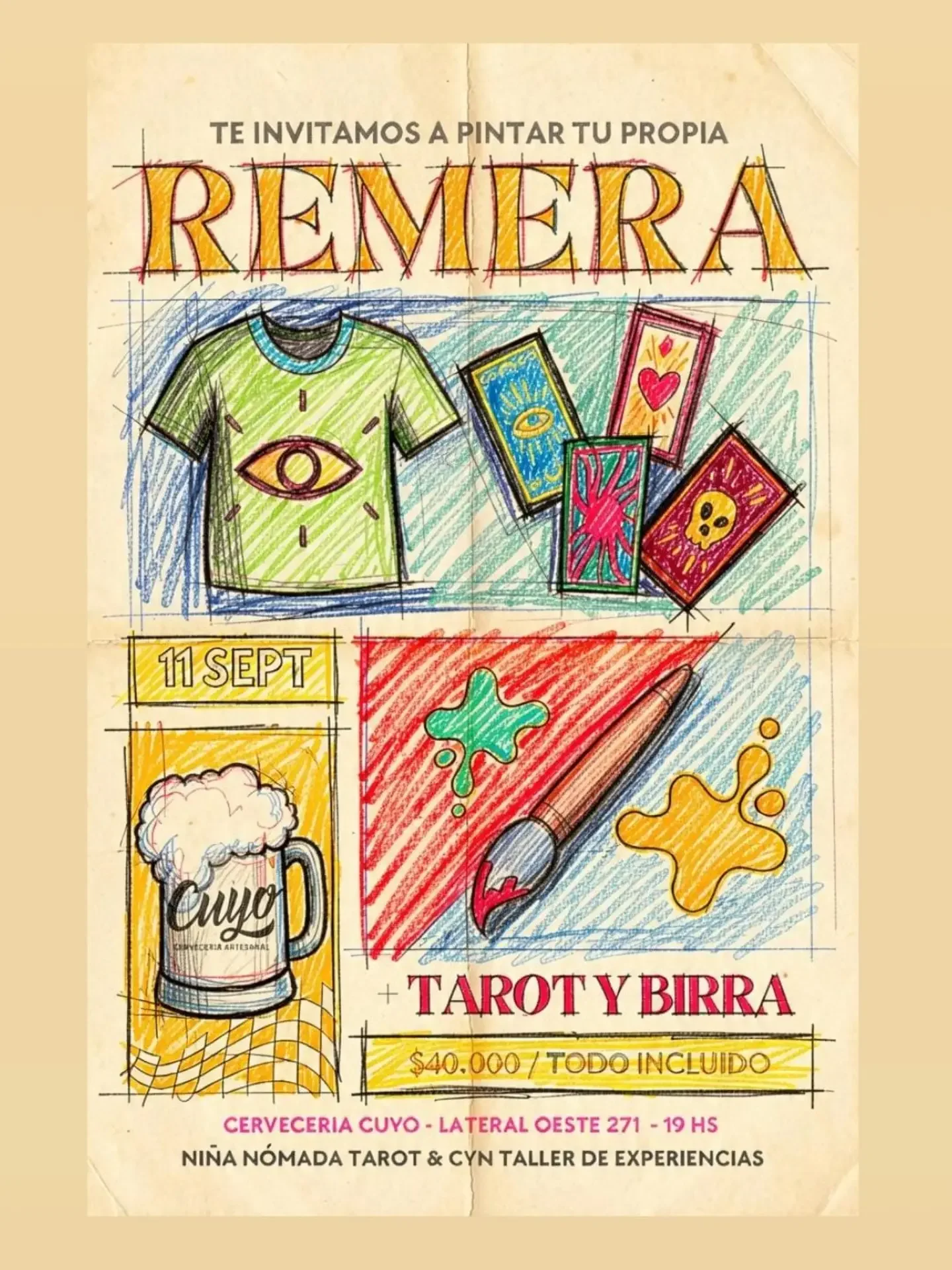 Pinta tu Remera + Tarot y Birra — Gastronomía