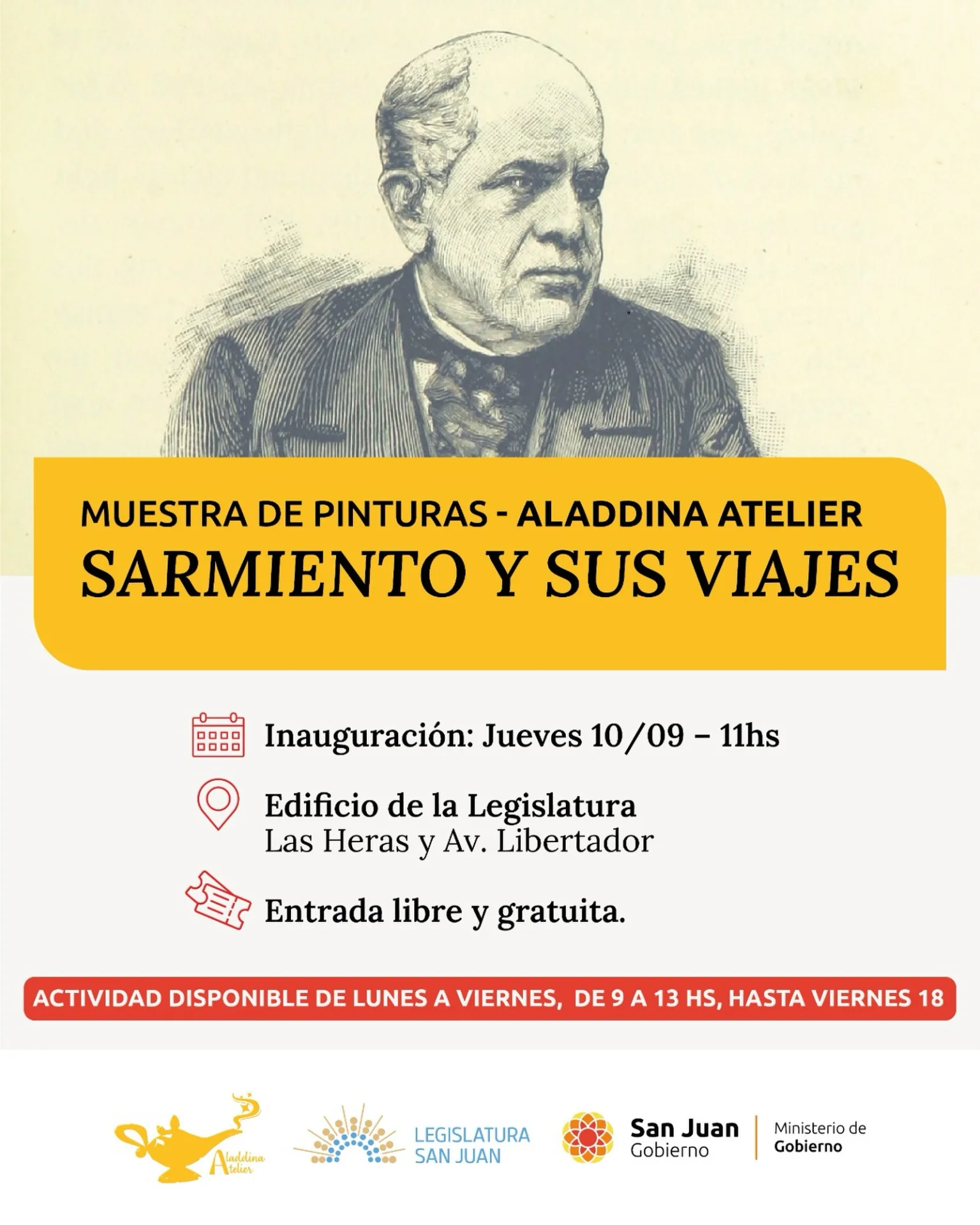 Muestra de Pinturas - Aladdina Atelier: "Sarmiento y sus Viajes"