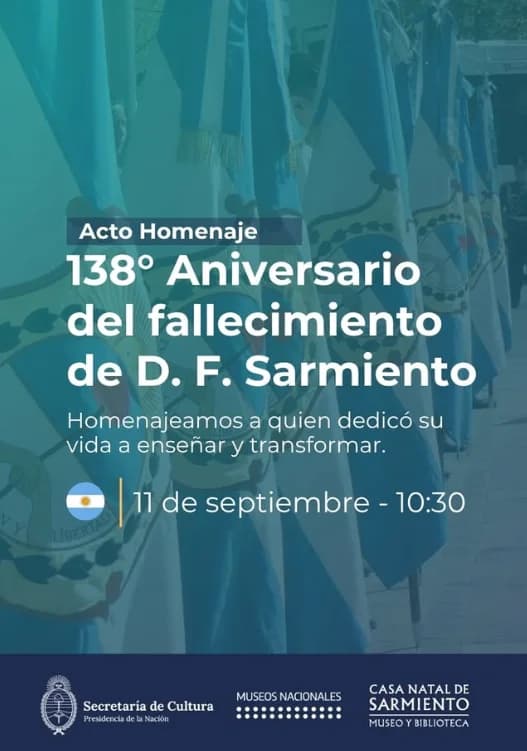 Acto Homenaje 138° Aniversario del Fallecimiento de D. F. Sarmiento
