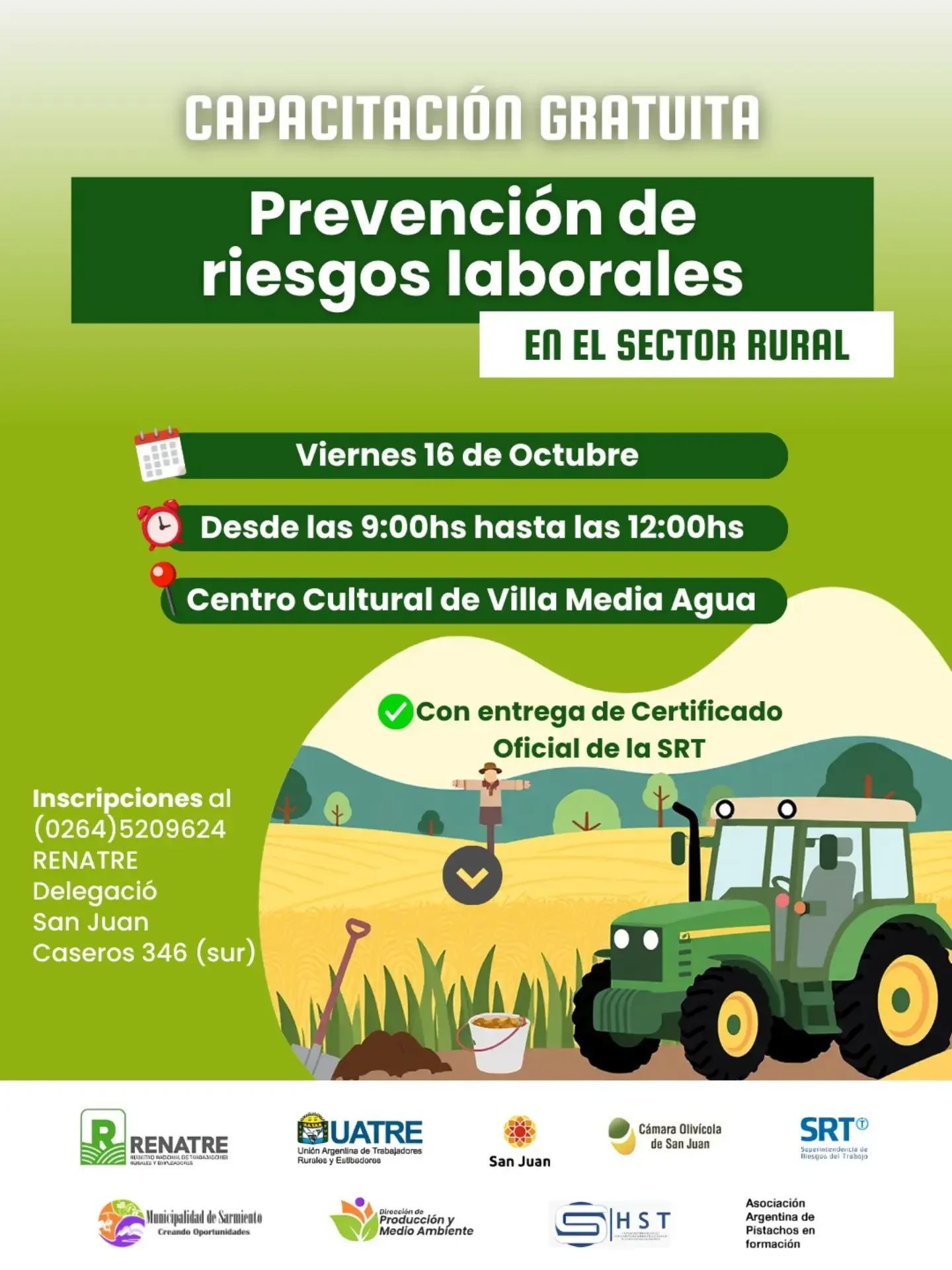Capacitacion Gratuita - Prevencion de Riesgos Laborales en el Sector Rural — Conferencias