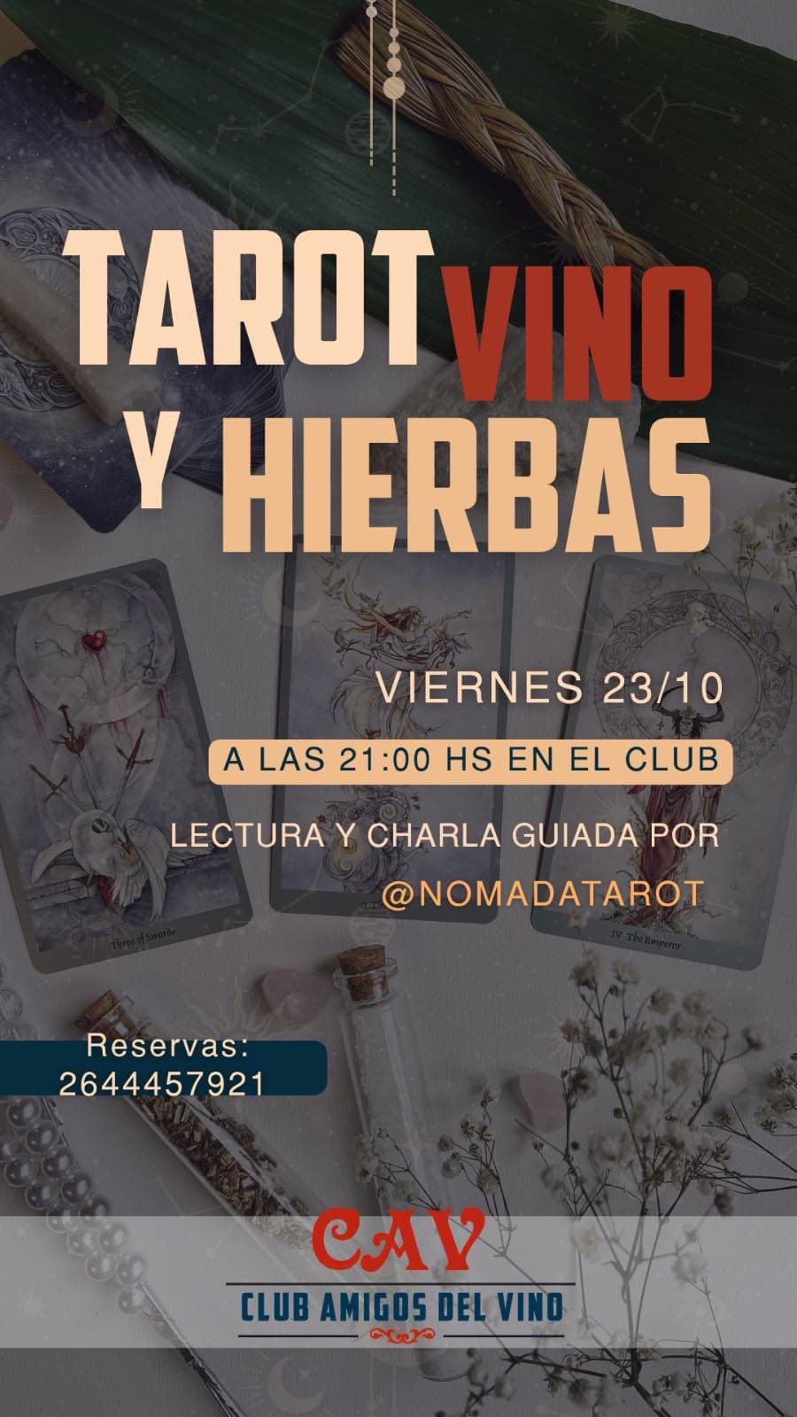 Tarot, Vino y Hierbas — Gastronomía