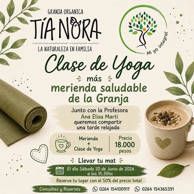 Clase de Yoga mas Merienda Saludable de la Granja
