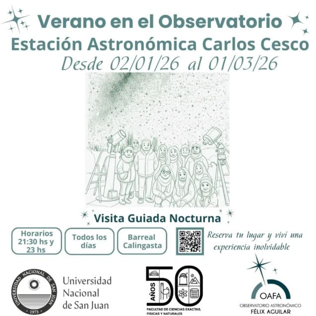 Otros en San Juan: Visita Guiada Nocturna en Estación Astronómica Carlos Ulrico Cesco (Felix Aguilar) el dom, 1 de febrero