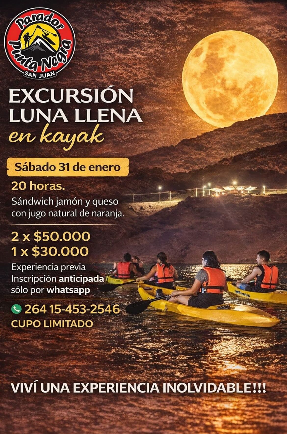 Experiencia Nocturna de Kayak