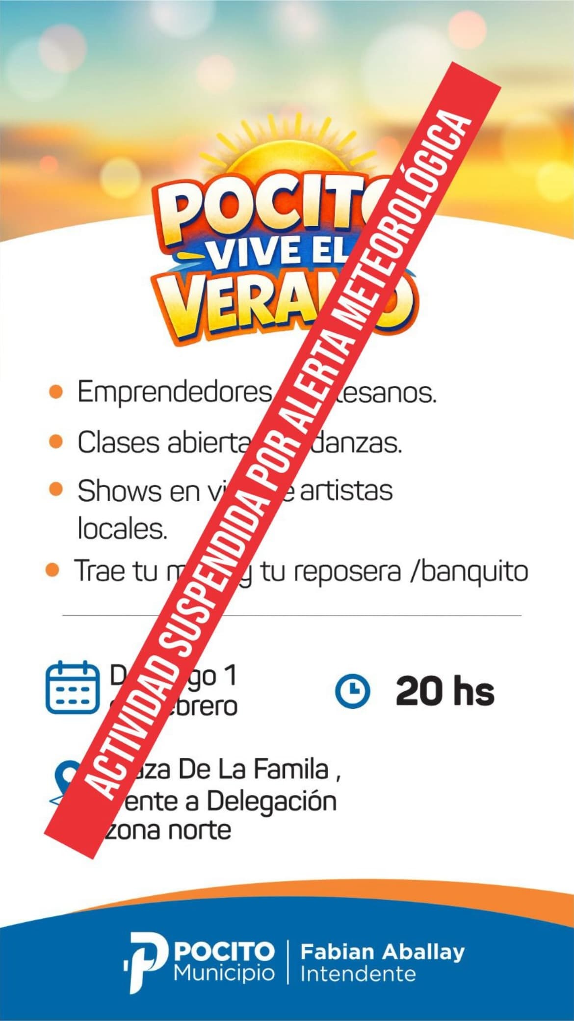Ferias en San Juan: Suspendido > Pocito Vive el Verano en Pocito el dom, 1 de febrero