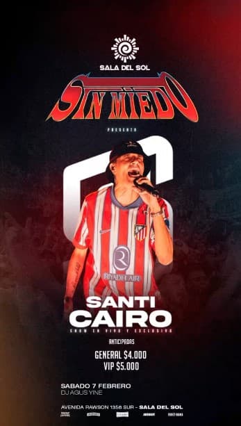 Música en San Juan: Santi Cairo en Sala Del Sol el sáb, 7 de febrero