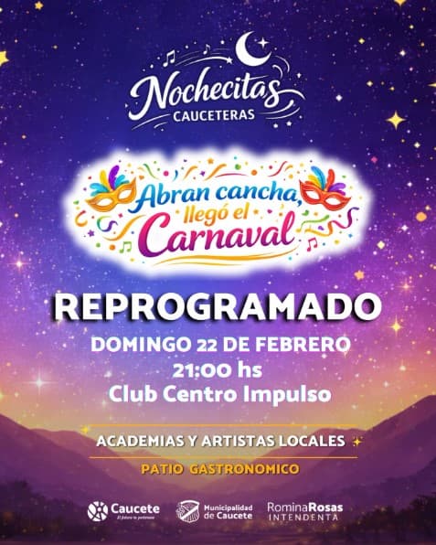 Reprogramado > Nochecitas Cauceteras